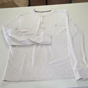 Izod Cream Long Sleeve Henley Shirt